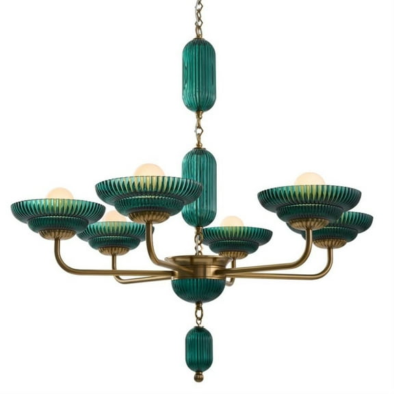 Kalco Verde 6 Lt Chandelier