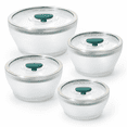 Kale 8-Piece Microwave Cookware Set, Frosted Borosilicate Glass with ...