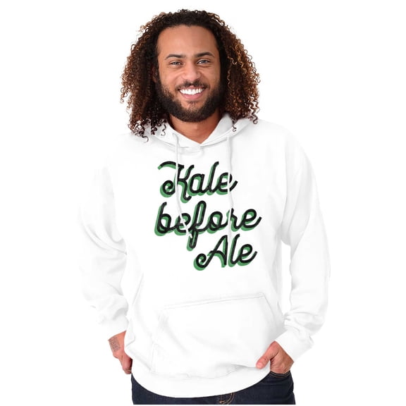 Kale Before Ale Beer Drinking Healthy Hoodie Sweatshirt Women Men Brisco Brands M