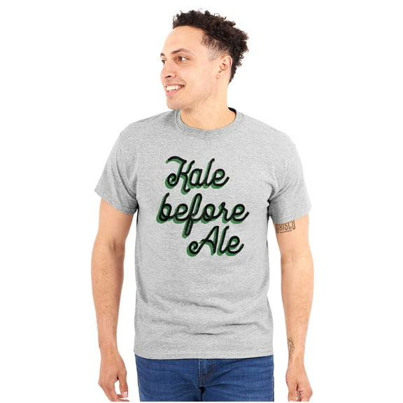 Kale Before Ale Beer Drinking Healthy Men's Graphic T Shirt Tees Brisco Brands X