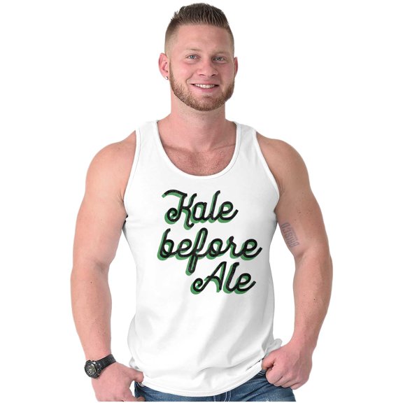 Kale Before Ale Beer Drinking Healthy Plus Size Graphic Tank Top Brisco Brands 2X
