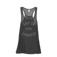 thumbnail image 1 of Kale Em With Kindness Women's Fashion Sleeveless Flowy Racerback Workout Yoga Tank Top Charcoal Grey Medium, 1 of 3