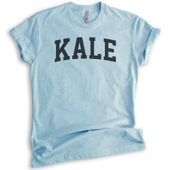 Kale Shirt, Unisex Women's Men's Shirt, Health Food Shirt, Workout Shirt, Vegan Shirt, Heather Light Blue, Large
