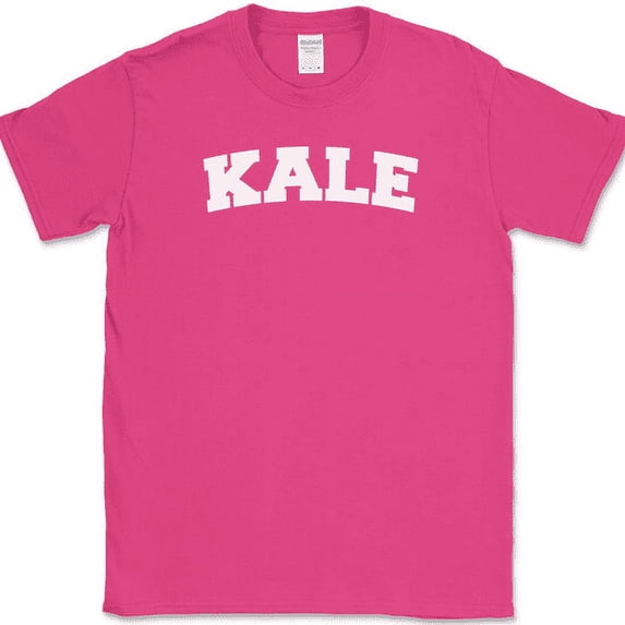 Kale T-Shirt Funny Vegetarian Food No Meat Humor Novelty Text Tee - Pink, L