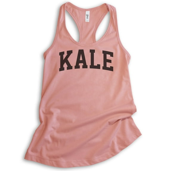 Kale Tank Top, Ladies Racerback Tank Top, Health Food Tank, Workout Tank, Vegan Tank, Desert Pink, Large