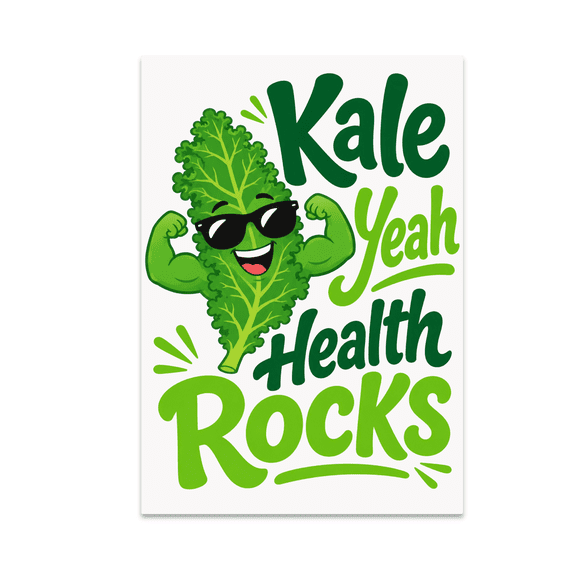 Kale Yeah Health Rocks - Health Enthusiast - 13x19 Poster Print