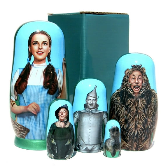 KaleaBoutique Wizard of Oz 5 Piece Nesting Doll - Traditional Original Style Collectible