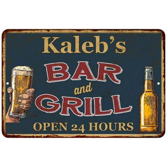 Kaleb's Green Bar and Grill Metal Sign 8x12 Decor 108120044195