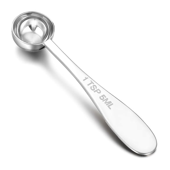 Kaleduo 1 TSP (5ml) Single Stainless Steel Measuring Spoon, Individual Metal Teaspoon Scoop with Gift Box