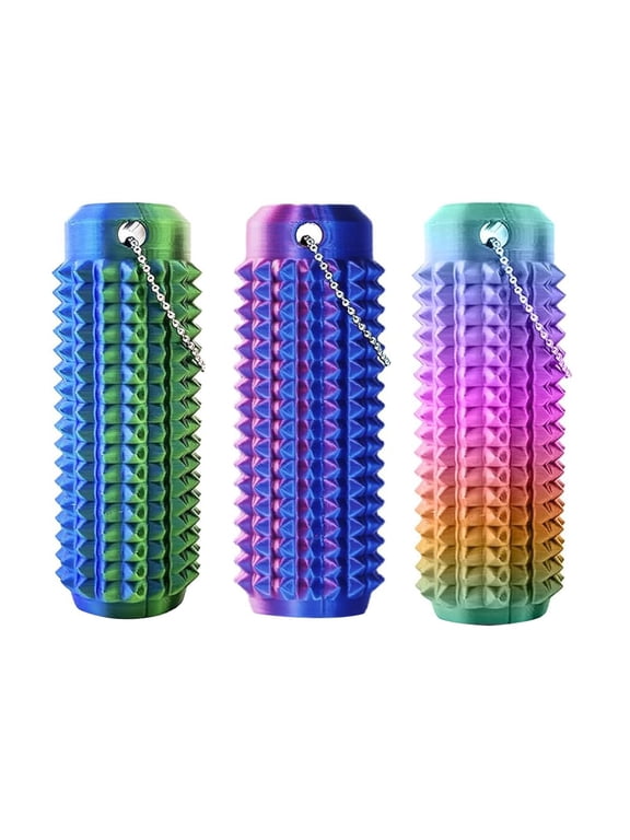 3 Pack Spiky Roller Fidget Keychains, Gradient Tactile Sensory Fidget Toys for Adults, Portable Pocket Stress Anxiety Relief Toys for Travel & Daily Use