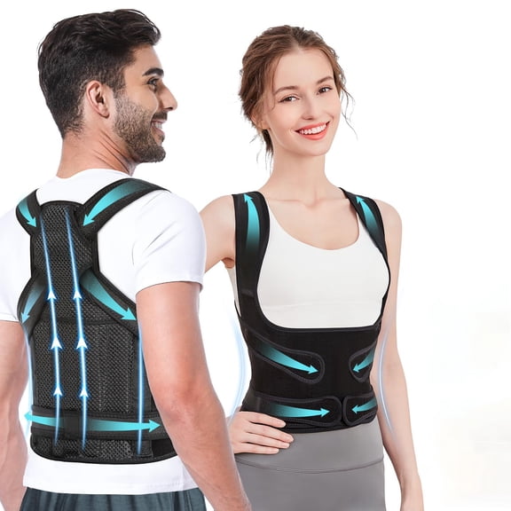 Kaleduo Back Brace Posture Corrector for Women and Men, Shoulder Straightener, Adjustable Full Back Support, Upper and Lower Back Pain Relief - Scoliosis, Hunchback, Hump, Thoracic, Spine Corrector-M