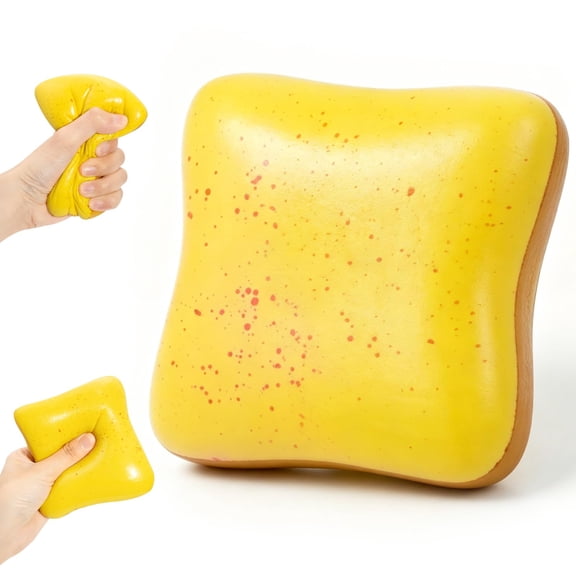 Kaleduo Butter Bread Squishy Toy, Slow Rising Squeeze Fidget Toy for Stress & Anxiety Relief, Realistic Artificial Bread Ornament, Funny Prank Sensory Gift for Desktop Decoration