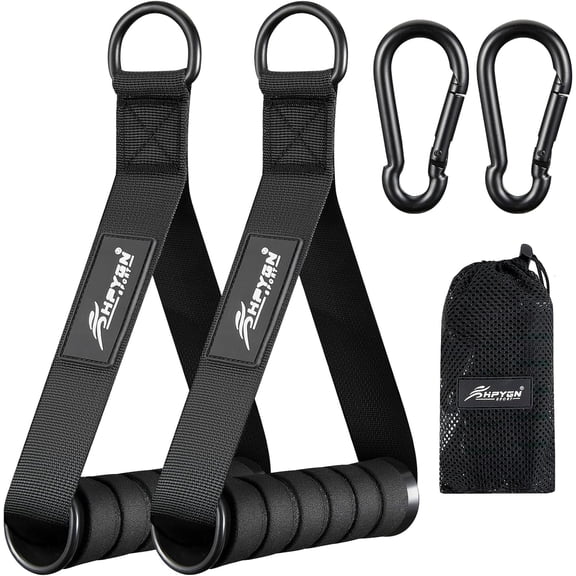 Kaleduo Exercise Handles for Resistance Bands, Heavy-Duty Replacement Fitness Grips for Home Gym, Pilates, Yoga & Strength Training, with Carabiners & Storage Bag