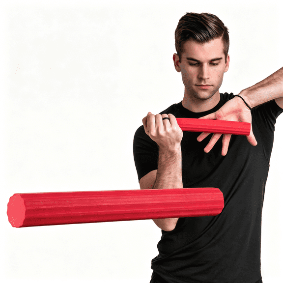 Kaleduo Flex Therapy Resistance Bar, Red Non-Slip Grip Wrist Forearm Exercise Bar, Physical Therapy Flexible Resistance Bar for Wrist Forearm Rehabilitation & Strength Training