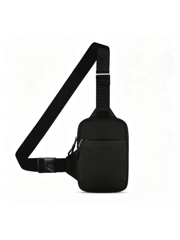 Mini Crossbody Sling Bag Chest Bag Dual Pocket Water Resistant Fanny Pack for Men Women Running Travelling
