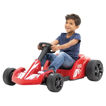 Kalee Red Asphalt Racer 12V Go Kart Powered Ride-on for Boys and Girls