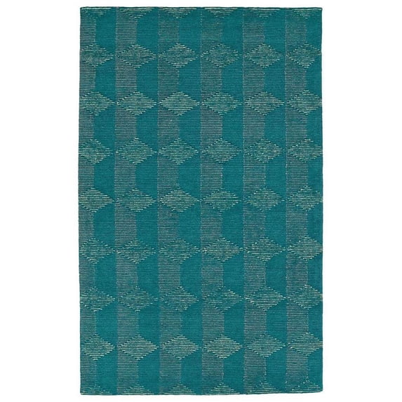 Kaleen Evanesce Rug In Teal - (5 Foot x 7 Foot 9 Inch)