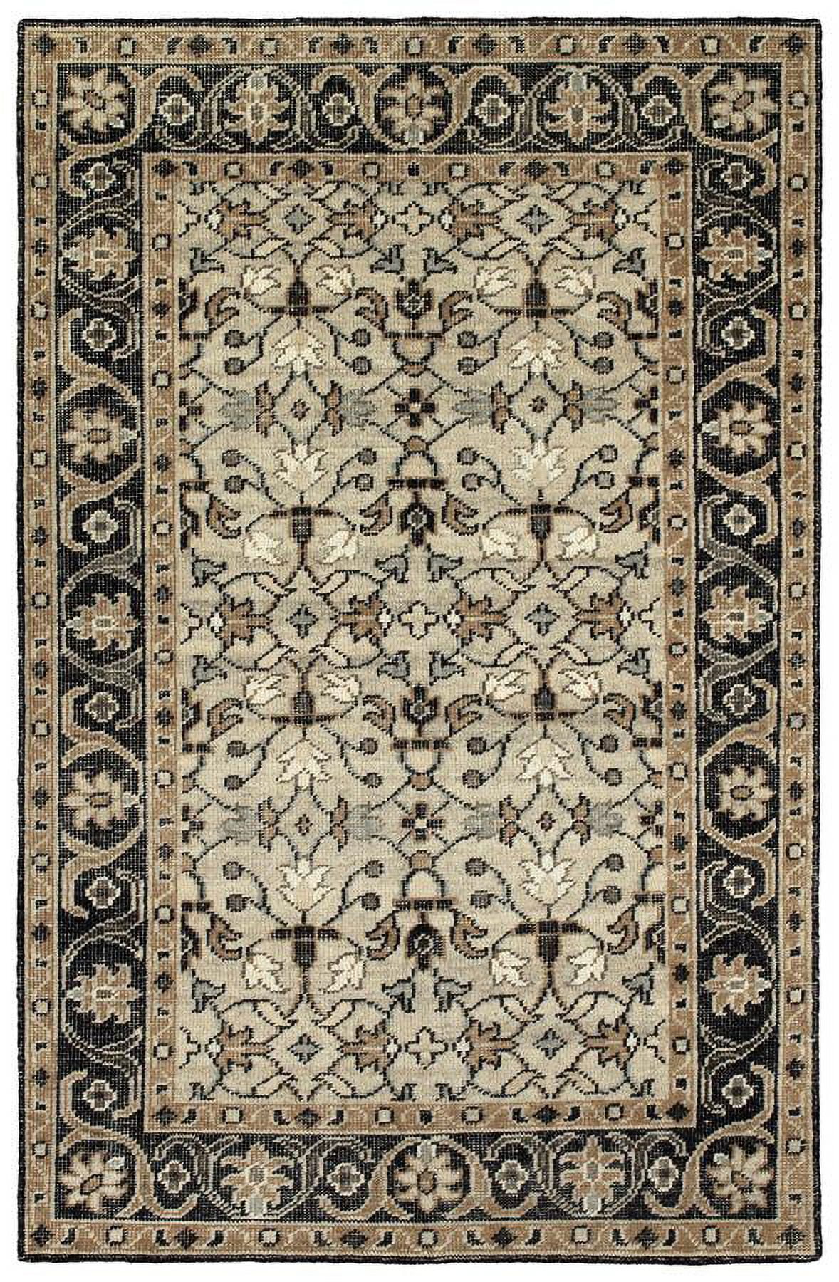 Herrera Ivory Wool 8' x 10' Hand-Knotted Antique-Look Rug