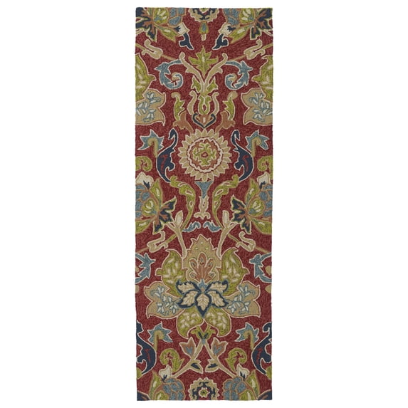 Kaleen Home and Porch Red Floral and plants Indoor/Outdoor Area Rug