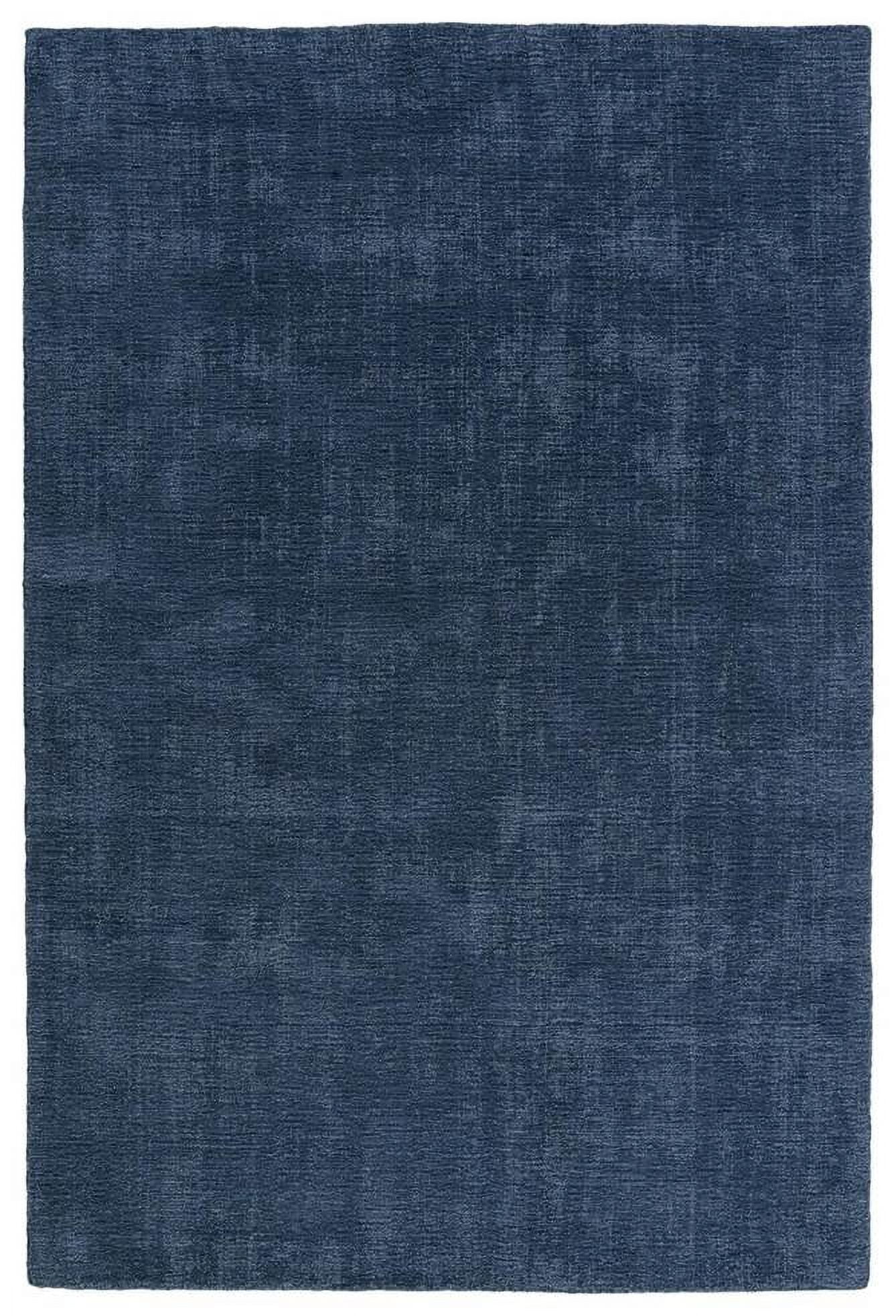 Handmade Blue Synthetic 5' x 7' Rectangular Rug