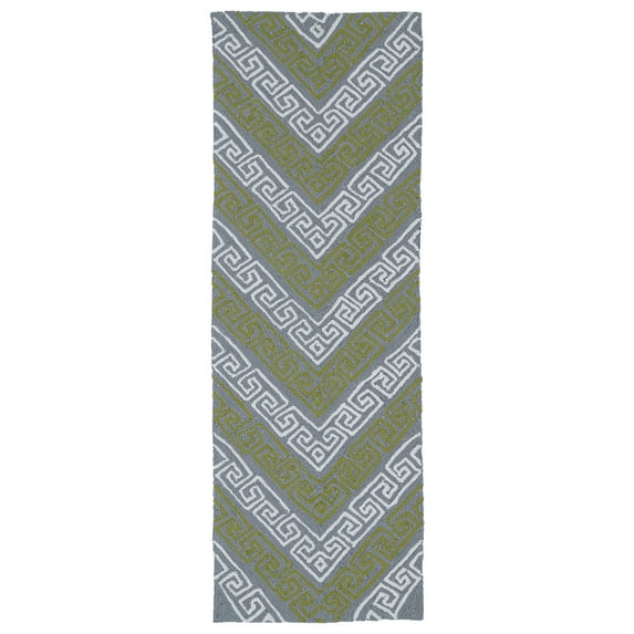 Kaleen Matira Key 2' x 6' Indoor/Outdoor Runner in Grey