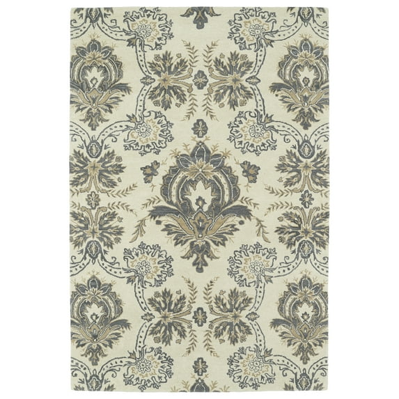 Kaleen Melange Floral Tufted Hand-Made Area Rug, 8' x 5'