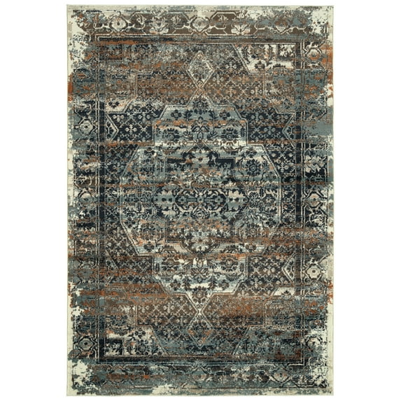 Kaleen Memphis - Blue 5'3" x 7'6" 100% Polypropylene Rug