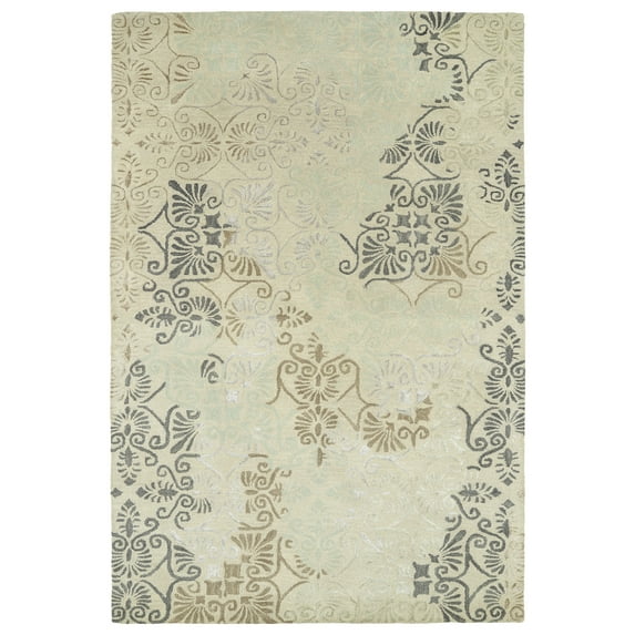Kaleen Mercery Collection - Beige 5' x 7'9" Wool & Viscose Rug
