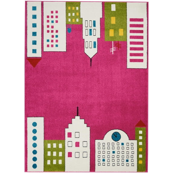 Nourison Miles DS201 Pink Area Rug 5'2" x 7'