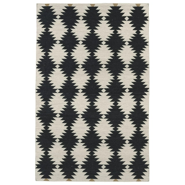 Kaleen Nomad Flat-weave Nom02-02 Black Area Rugs