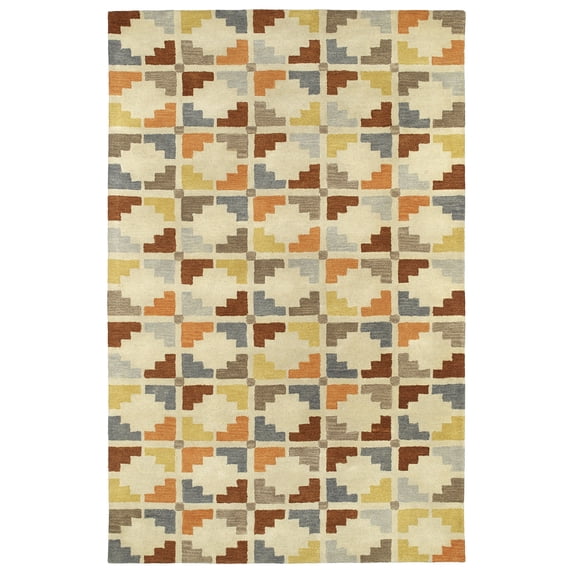 Kaleen Rosaic Collection - Sand 9'6" x 13' 100% Wool Rug