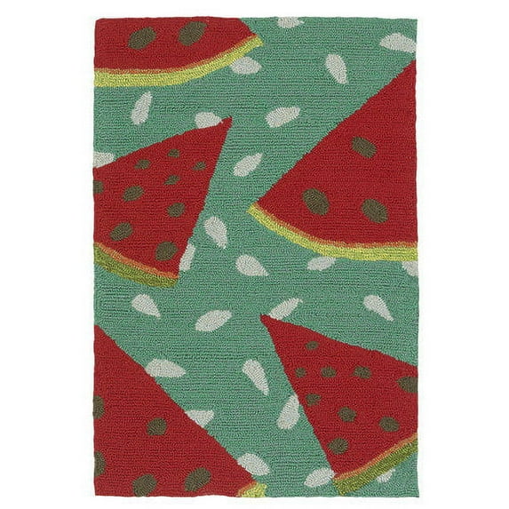 Kaleen Rugs Sea Isle Collection SEA12-36 Watermelon Handmade 7'6" x 9' Rug