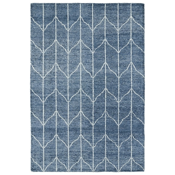 Kaleen Solitaire Collection - Denim 2' x 3' 100% Bamboo Silk Rug