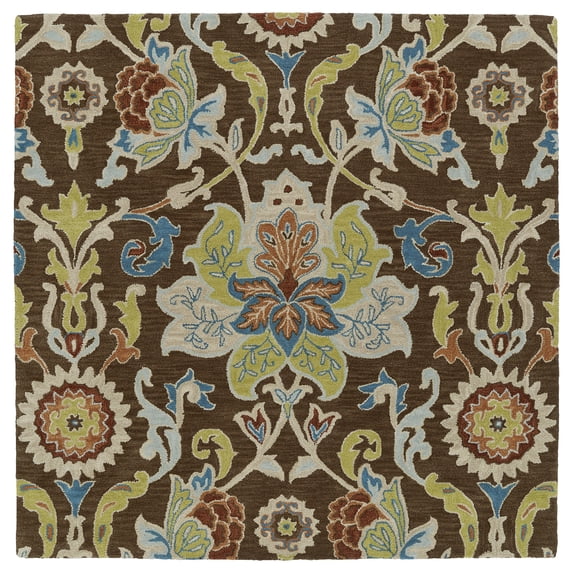 Kaleen Taj Collection - Chocolate 9'9" x 9'9" 100% Wool Rug