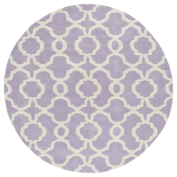 Kaleen Tara Round - Lilac 3'9" x 3'9" 100% Wool Rug
