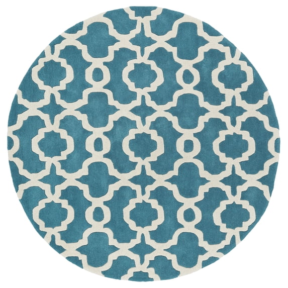 Kaleen Tara Round - Teal 9'9" x 9'9" 100% Wool Rug