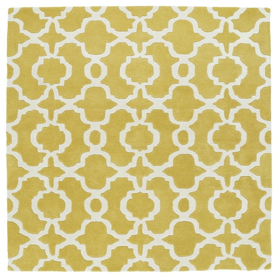 Kaleen Tara Round - Yellow 7'9" x 7'9" 100% Wool Rug