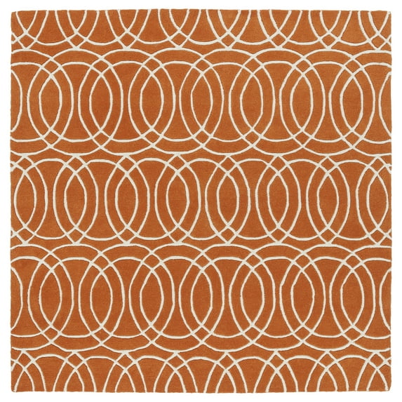 Kaleen Tara Square - Orange 3'9" x 3'9" 100% Wool Rug