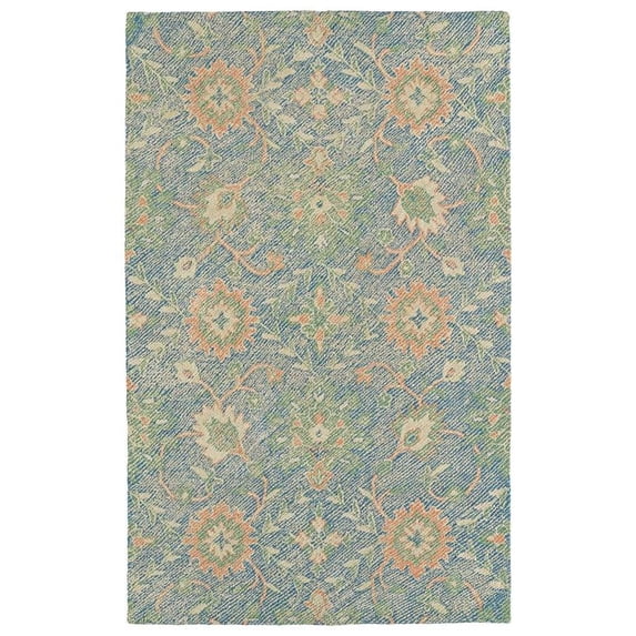Kaleen Weathered Rug In Blue - (5 Foot x 7 Foot 6 Inch)
