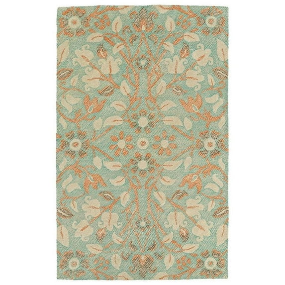 Kaleen Weathered Rug In Turquoise - (8 Foot x 10 Foot)