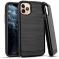 thumbnail image 1 of Kaleidio Case For Apple iPhone 11 Pro Max [Vector Armor] Slim Fit Hybrid [Shockproof] Lightweight TPU 2-Piece Carbon Fiber Accent Cover w/ Overbrawn Prying Tool [Black/Black], 1 of 3