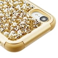 thumbnail image 1 of Kaleidio Case For Apple iPhone XR (6.1") [TUFF Krystal] Dual Layer Armor [Shockproof] Impact Hybrid Cover w/ Overbrawn Prying Tool [Gold Mini Pearls], 1 of 6