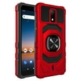 thumbnail image 1 of Kaleidio Case For Cricket Debut 4G LTE (2021), Vision 3 [Robotic Hybrid] Rugged Shockproof [Ring Stand] Magnetic Armor Impact Cover [Red/Black], 1 of 1