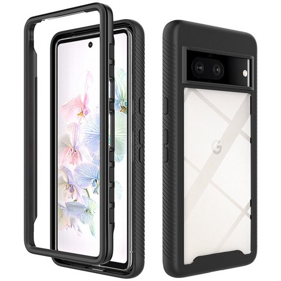 Kaleidio Case For Google Pixel 7 (2022) [Fusion-X] Hybrid TPU Bumper [Shockproof] Transparent Skin Cover [Clear/Black]