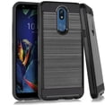 thumbnail image 1 of Kaleidio Case For LG K40, K12 Plus, Solo LTE L423DL, Harmony 3, Xpression Plus 2 [Brushed Metal Texture] Slim Armor [Shockproof] Lightweight 2-Piece Cover w/ Overbrawn Prying Tool [Black/Black], 1 of 4