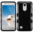 thumbnail image 1 of Kaleidio Case For LG Rebel 2 4G LTE L57BL L58VL / Aristo / K8 (2017) [TUFF Armor] Hybrid Shell 3-Piece Rubber Cover w/ Overbrawn Prying Tool [Glossy Black], 1 of 6