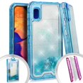 thumbnail image 1 of Kaleidio Case For Samsung Galaxy A10e A102 [Kleer Hybrid] Transparent 3-Piece Impact [Drop Protection] Shockproof See-Thru Protector Cover [Teal/Teal Glitter], 1 of 1