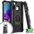thumbnail image 1 of Kaleidio Case For Samsung Galaxy A21 [Metal Jacket] Impact Protection [Ring Stand] Protector Armor Cover [Black/Black], 1 of 5