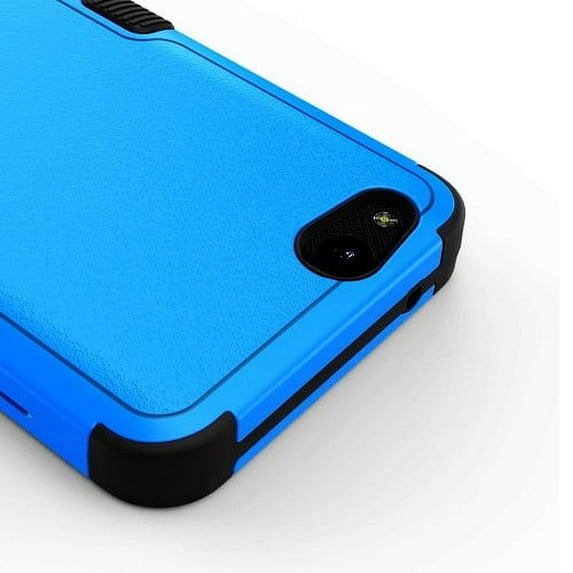 Kaleidio Case For ZTE Tempo X N9137 / Blade Vantage Z839 [Natural TUFF] Impact Protective Hybrid [Shock Absorption] 3-Piece Dual Layer Rubber Cover w/ Overbrawn Prying Tool [Blue/Black]