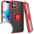 thumbnail image 1 of Kaleidio Case For iPhone 12 Pro Max (6.7") [Frost Hybrid] Lightweight Slim Fit [Magnetic Ring Stand] Skin Cover [Smoke/Red], 1 of 2